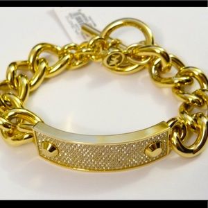 Michael Kors Gold Tone Pave Toggle Bracelet - Brand New/Never Worn!